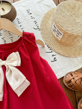 Young Girl' Fashion Sweet Bowknot Red Princess Dress
